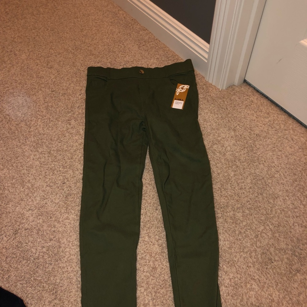 Olive green skinny jeans